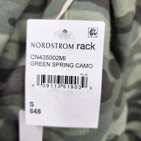 Caslon Womens Long Sleeve Crew Neck Fleece Sweatshirt Green Spring Camo Sz S NWT - Picture 6 of 10